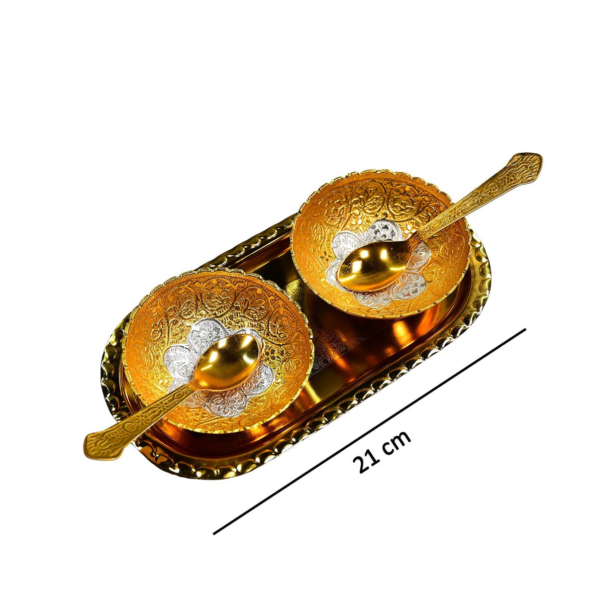 Plated Bowl Tray Set