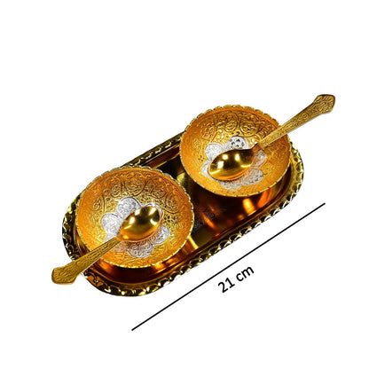 Plated Bowl Tray Set