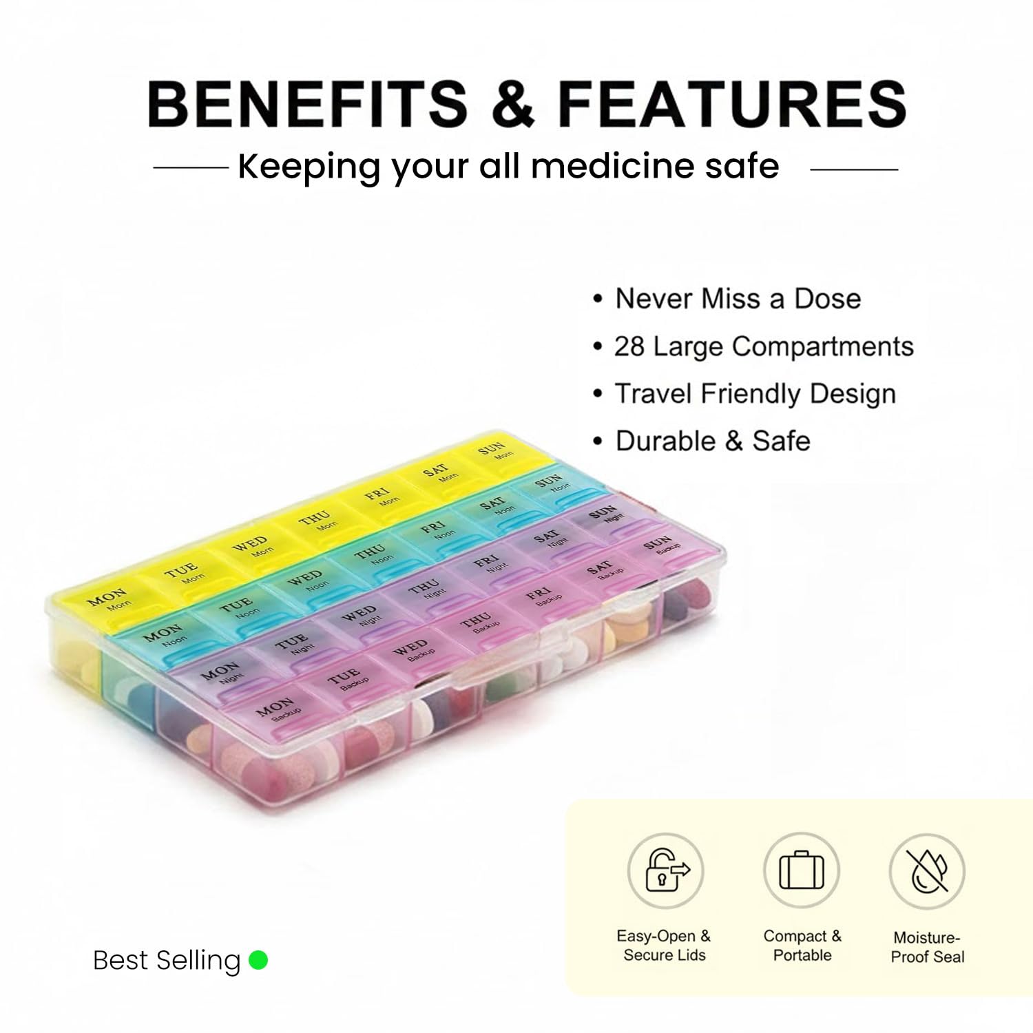 Weekly Pill Organizer Box