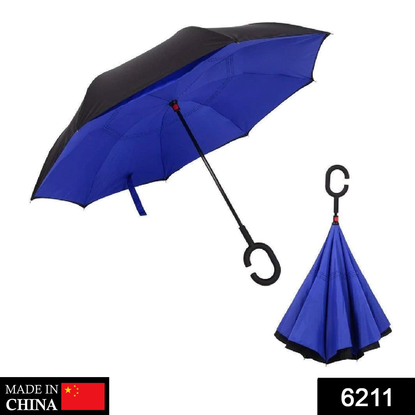 Windproof Reverse Umbrella – C Handle
