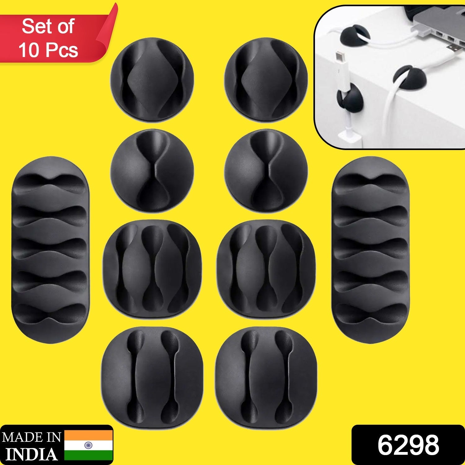 10-Pack Self-Adhesive Cable Clips