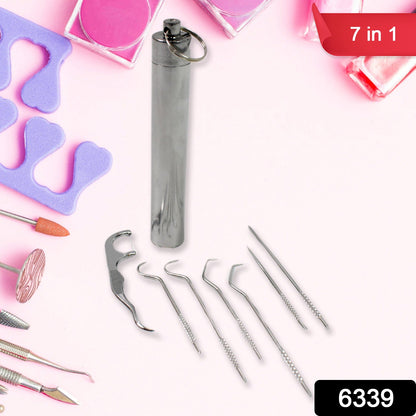 7 In 1 Stainless Steel Toothpick Flossier Set