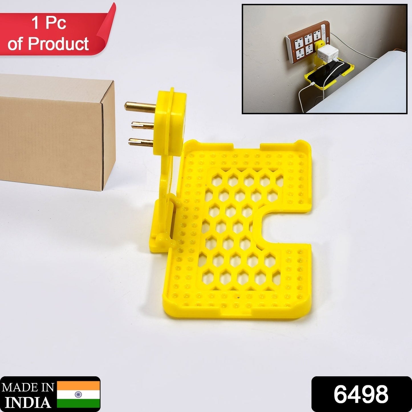Wall Holder Stand for Mobile Charging – Yellow