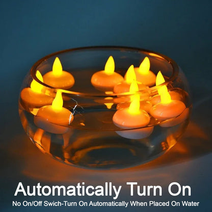 Flameless Floating Tea Lights (24 Pc)