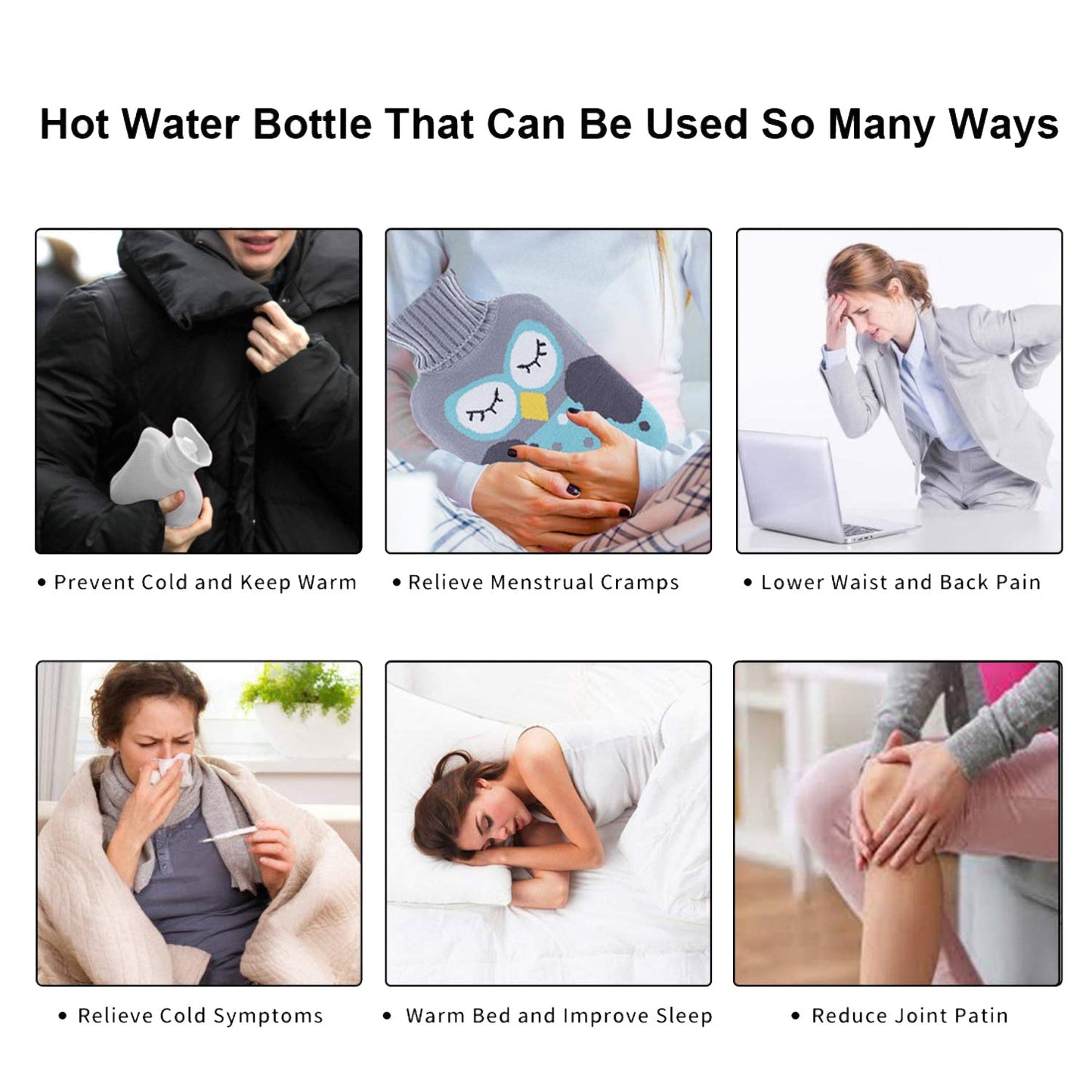 Green Kitty Hot Water Bag with Cover