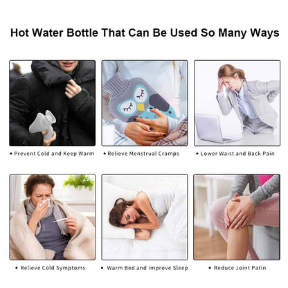 Green Kitty Hot Water Bag with Cover
