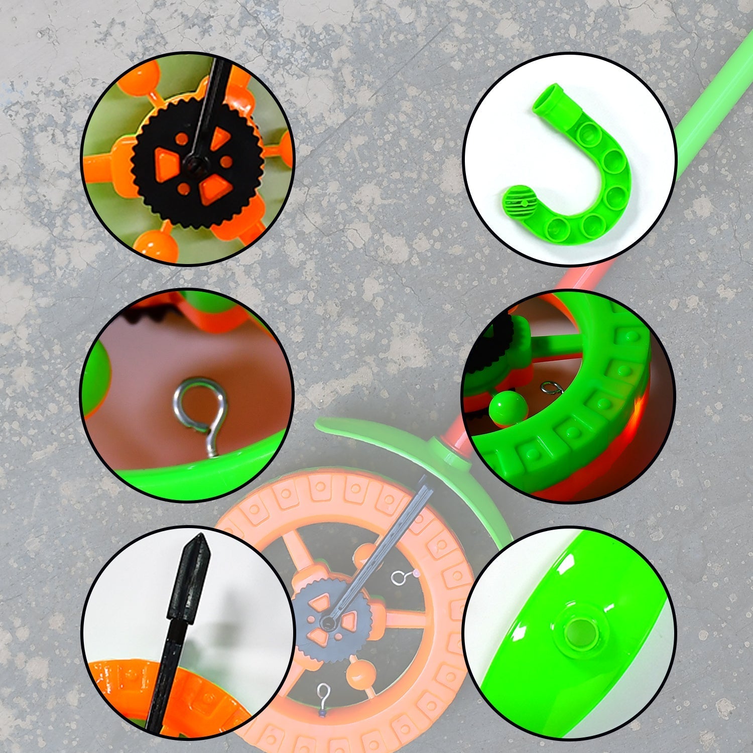Kids' Light-Up Push Toy Wheel with Handle