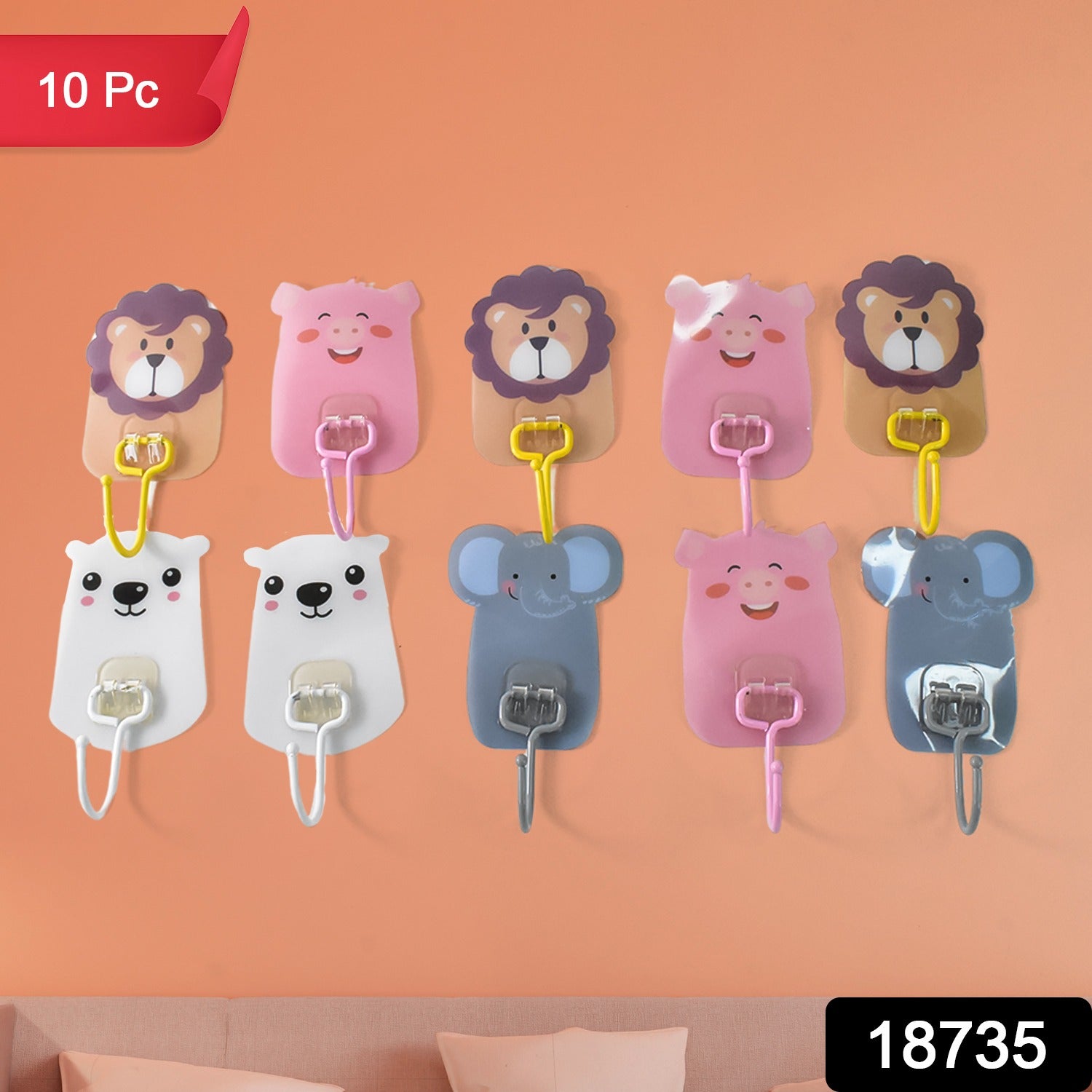 No-Drill Cartoon Wall Hooks