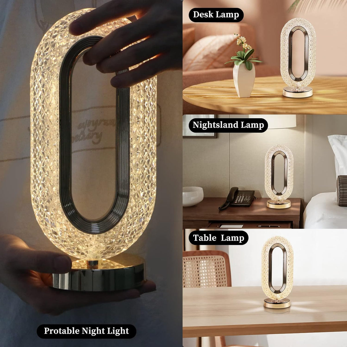 Crystal Touch Control Table Lamp