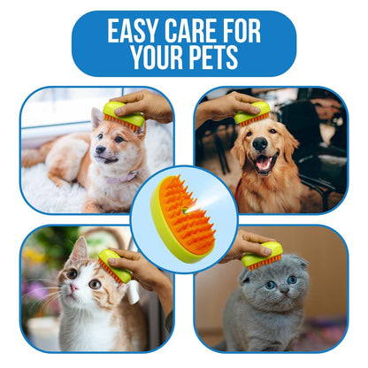Steam-Powered Pet Grooming Brush