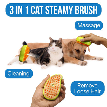 Steam-Powered Pet Grooming Brush