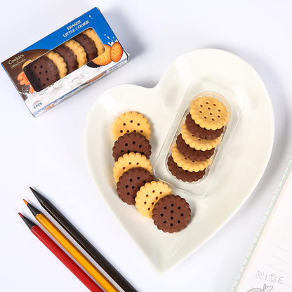 Biscuit Shape Erasers  (6 Pcs Set)