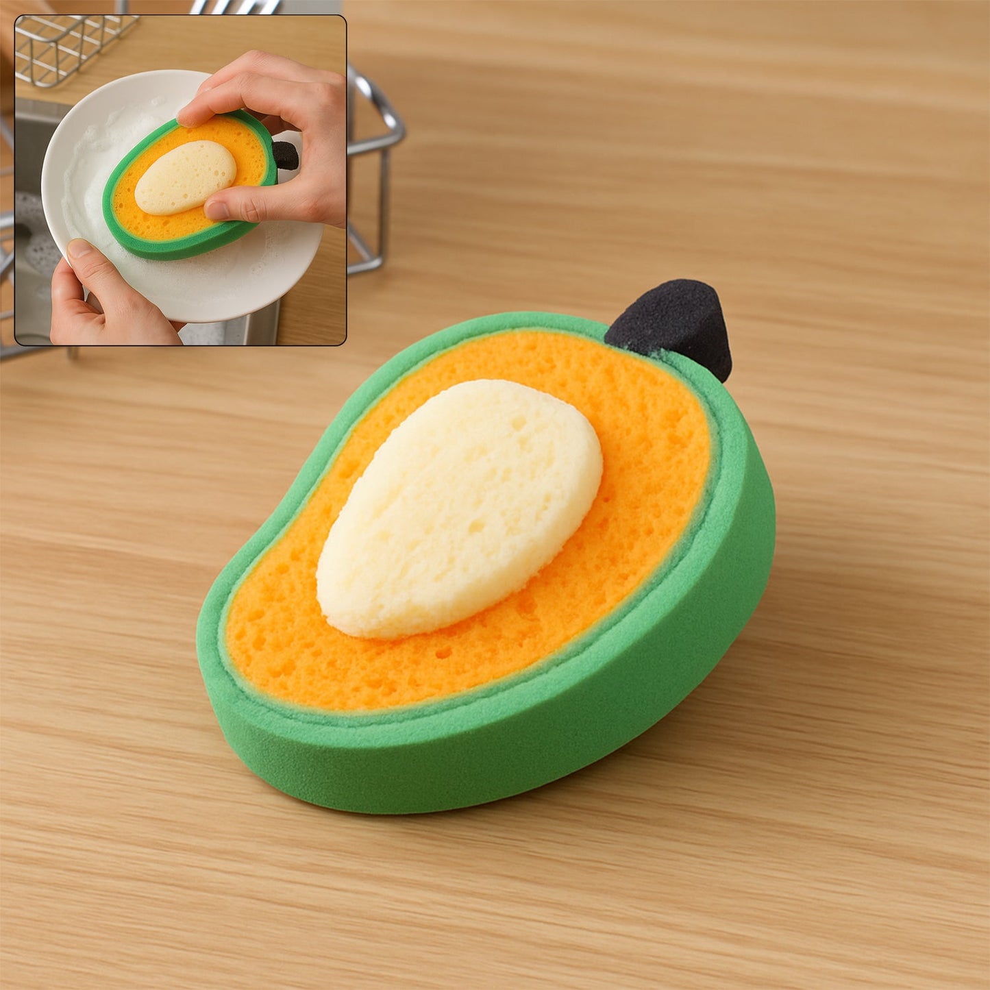 Mango Shape Sponge Dish Washing