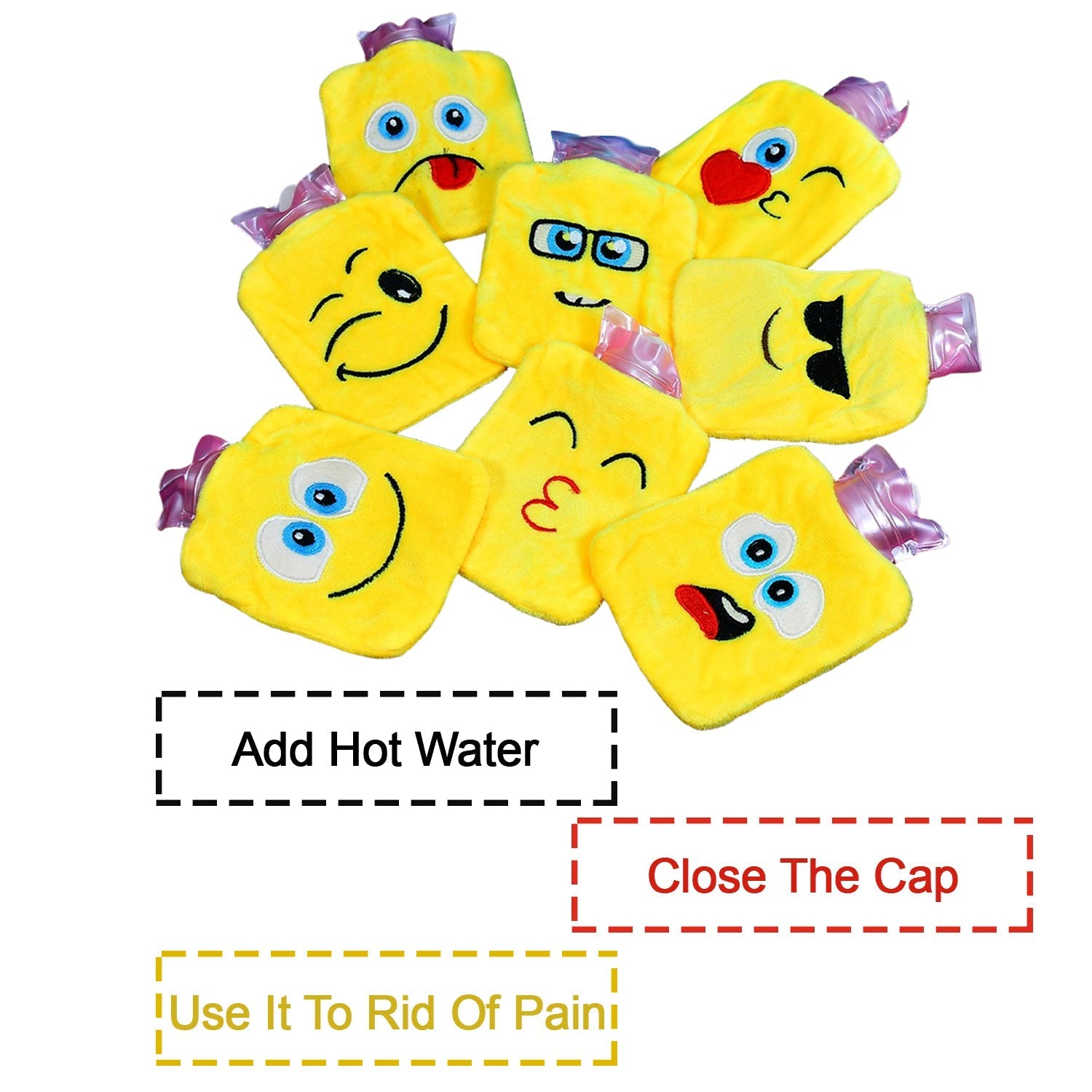 Mix Emoji Designs Small Hot Water Bag
