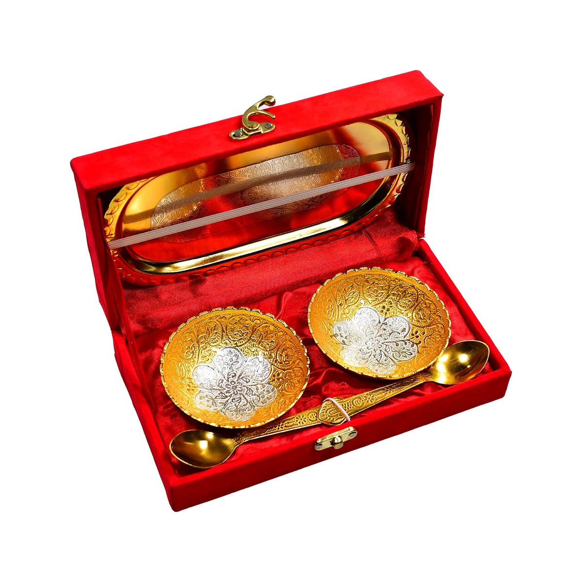 Plated Bowl Tray Set