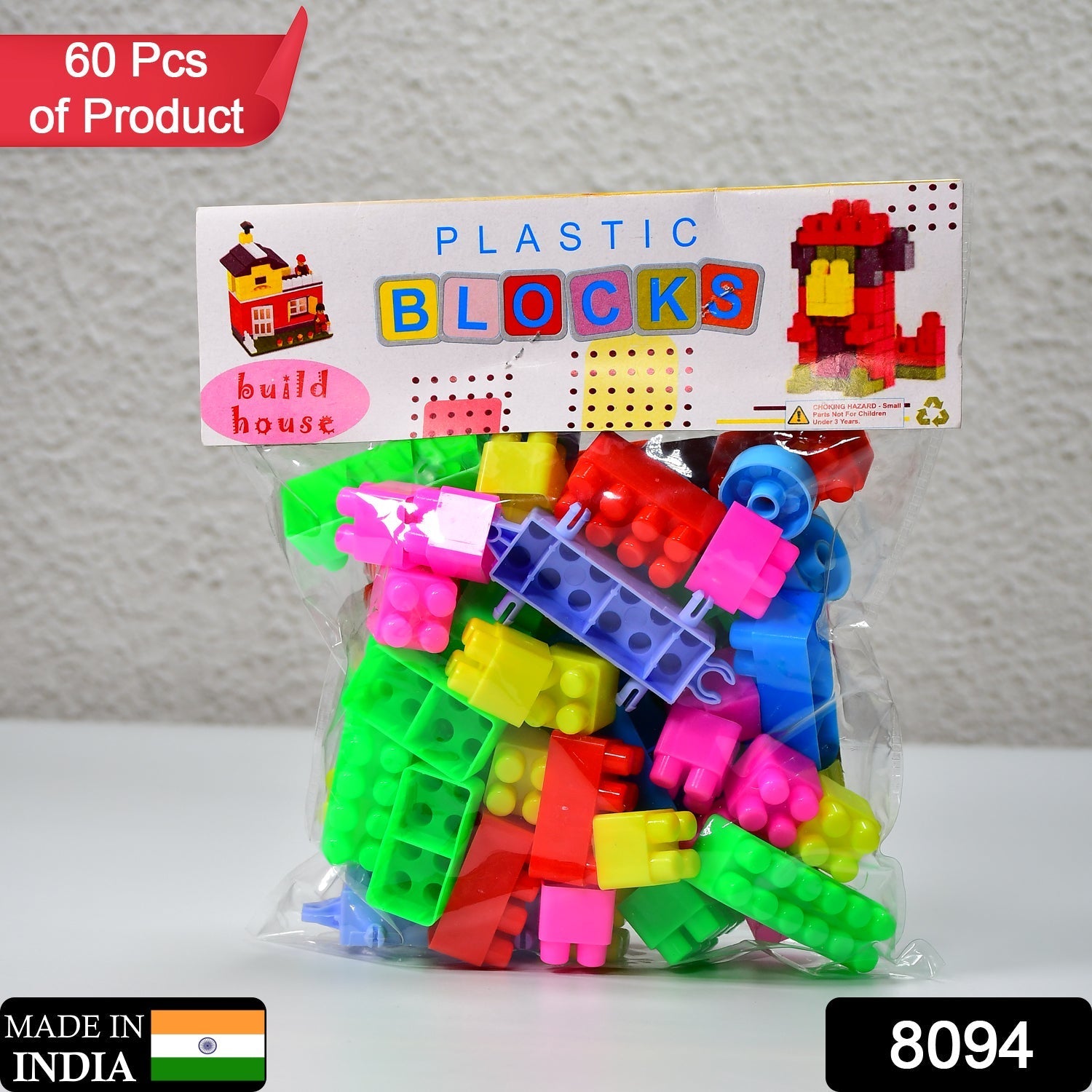 60-Piece Multicolor Building Blocks Set