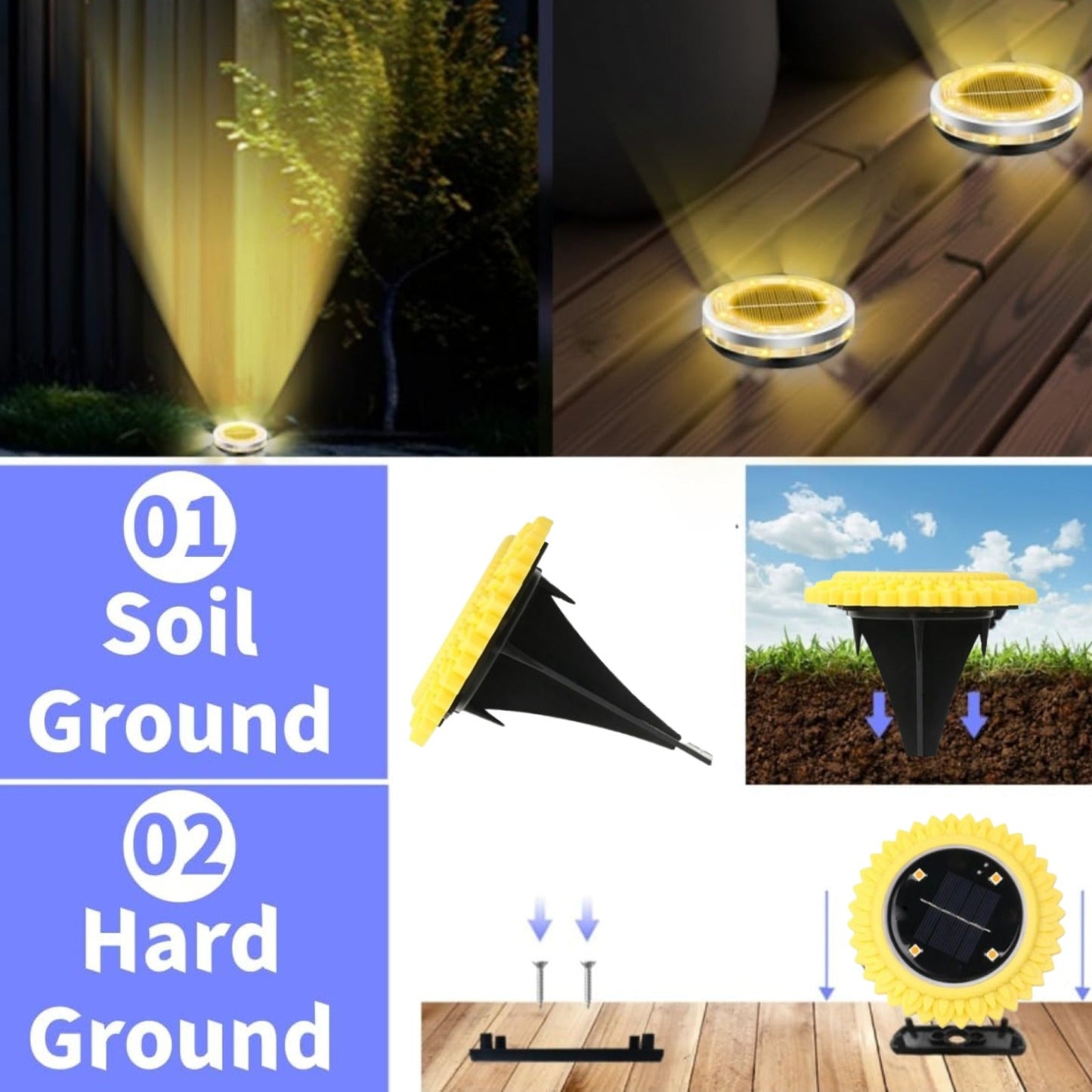 Solar Ground Lights 4-Pack