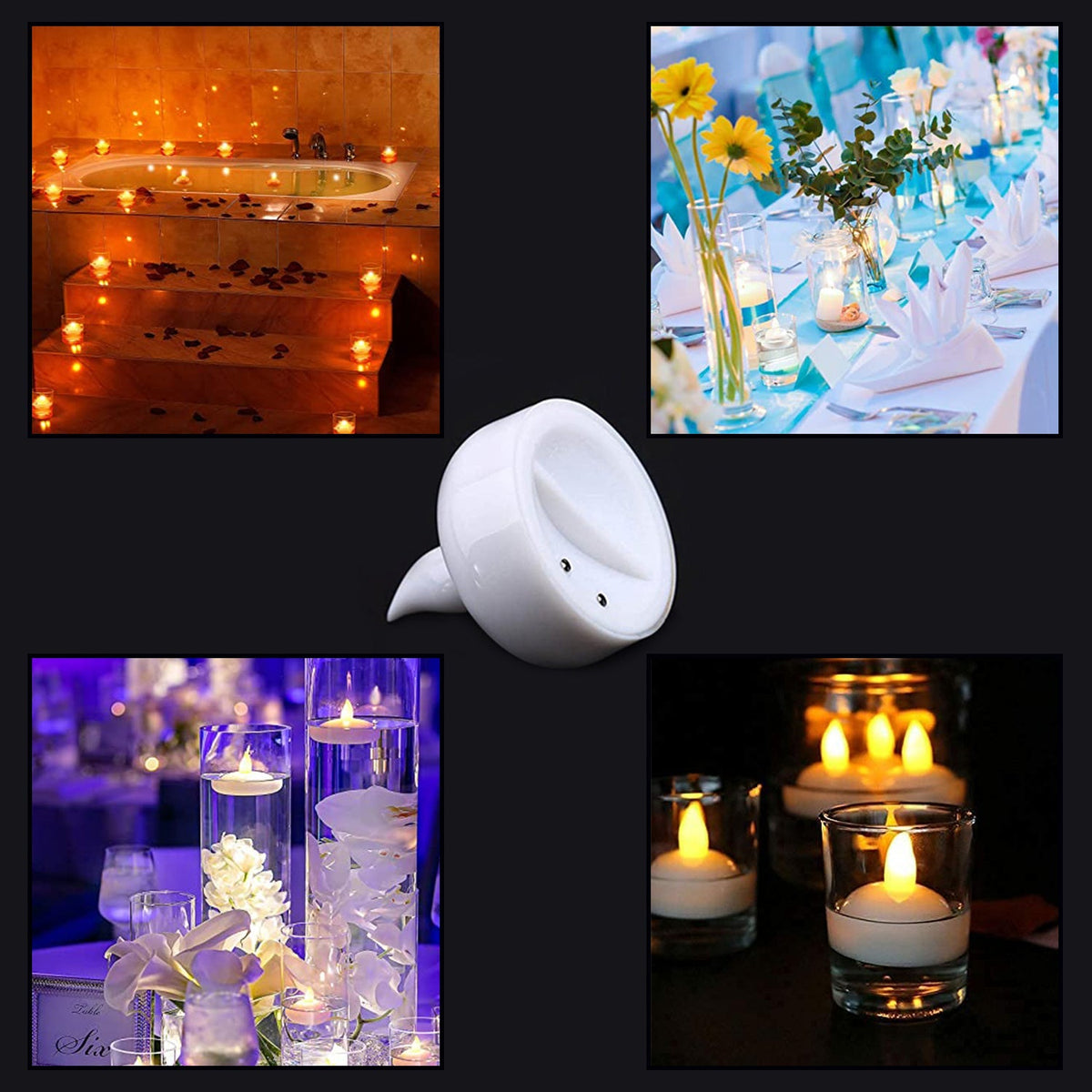 Flameless Floating Tea Lights (24 Pc)
