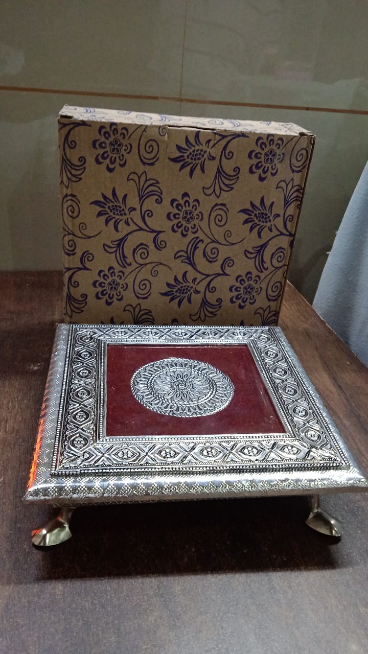 Silver - Square Pooja Chowki