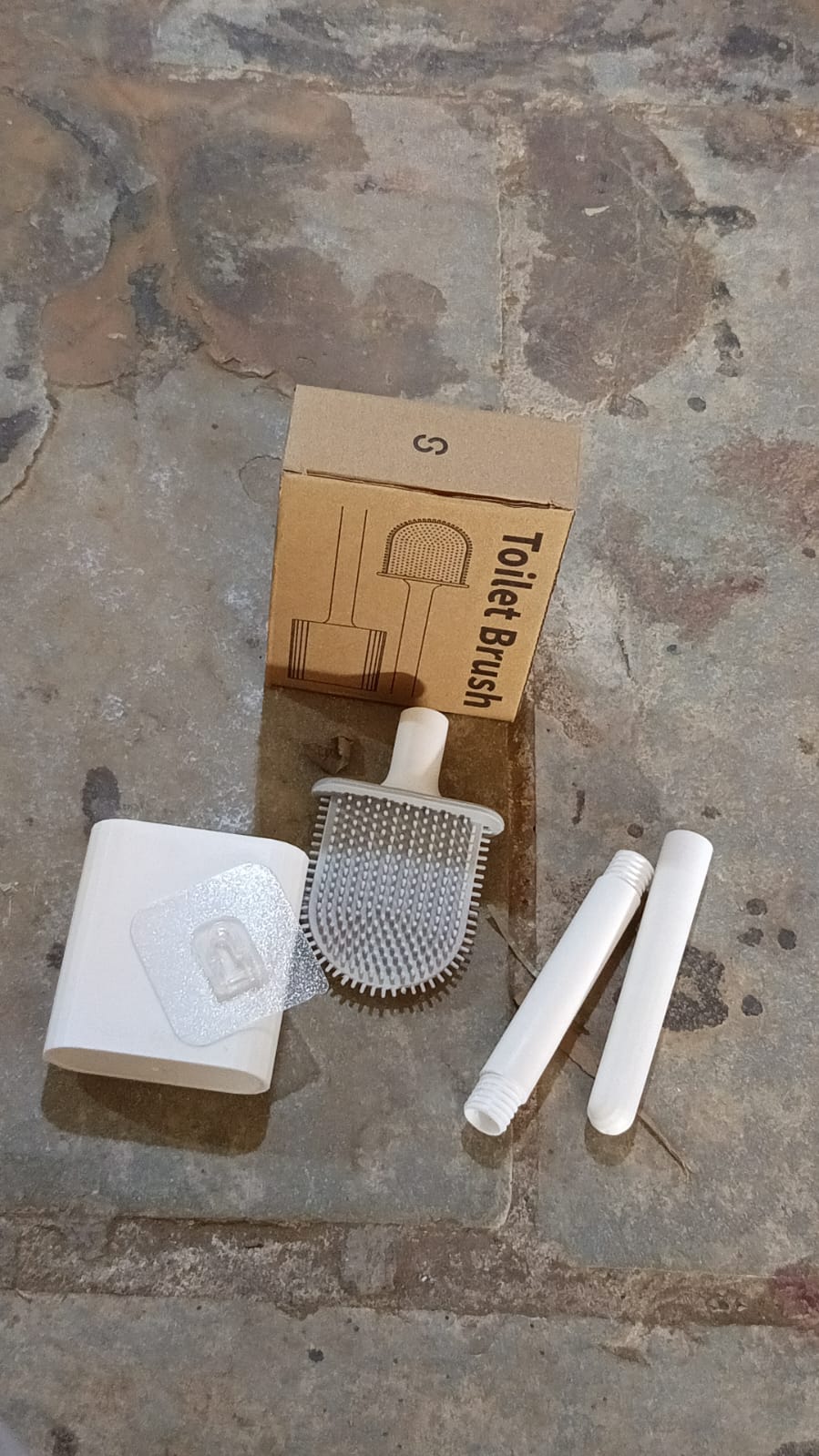 Portable Silicone Toilet Brush With Holder