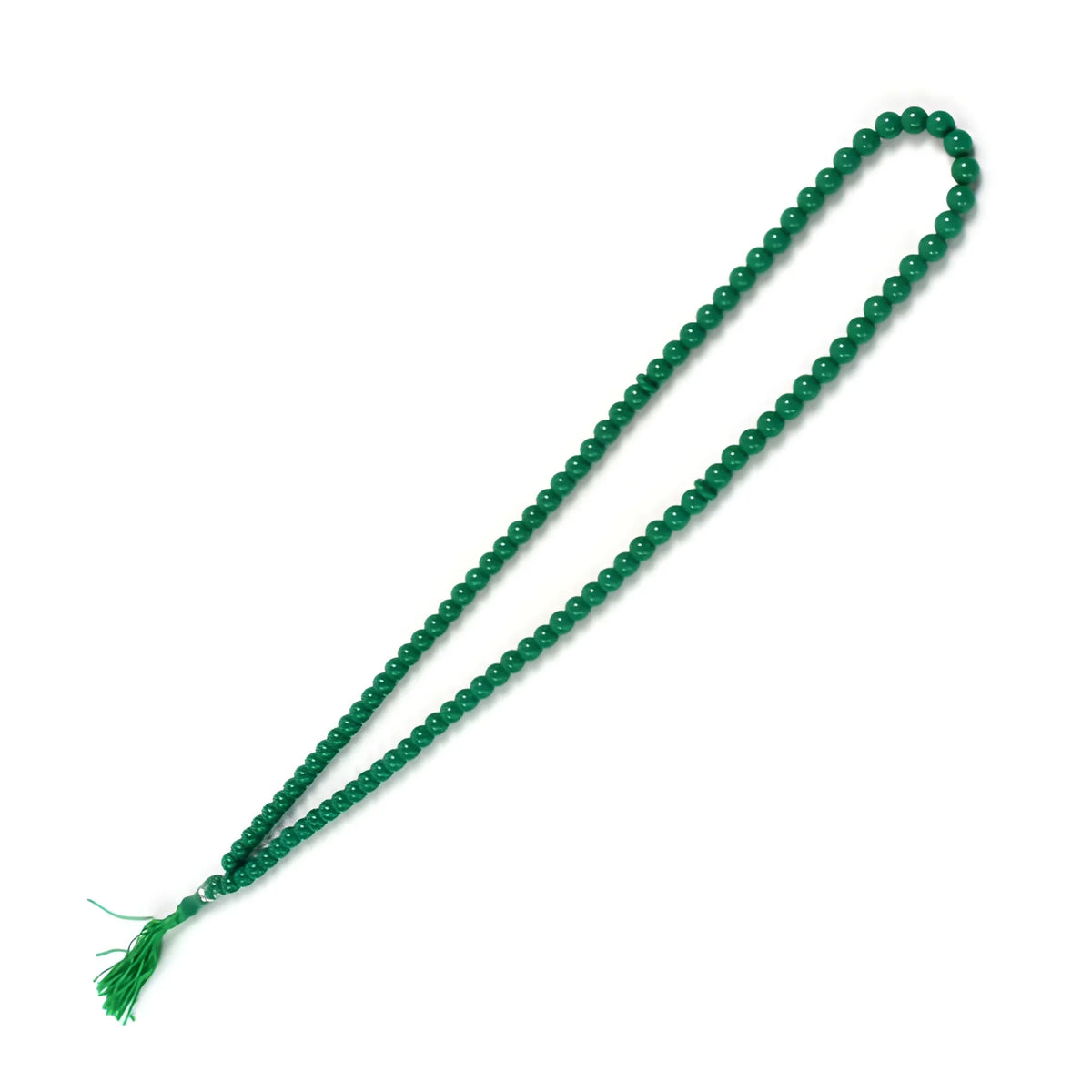 Dark green 99-bead Islamic prayer tasbih with tassel