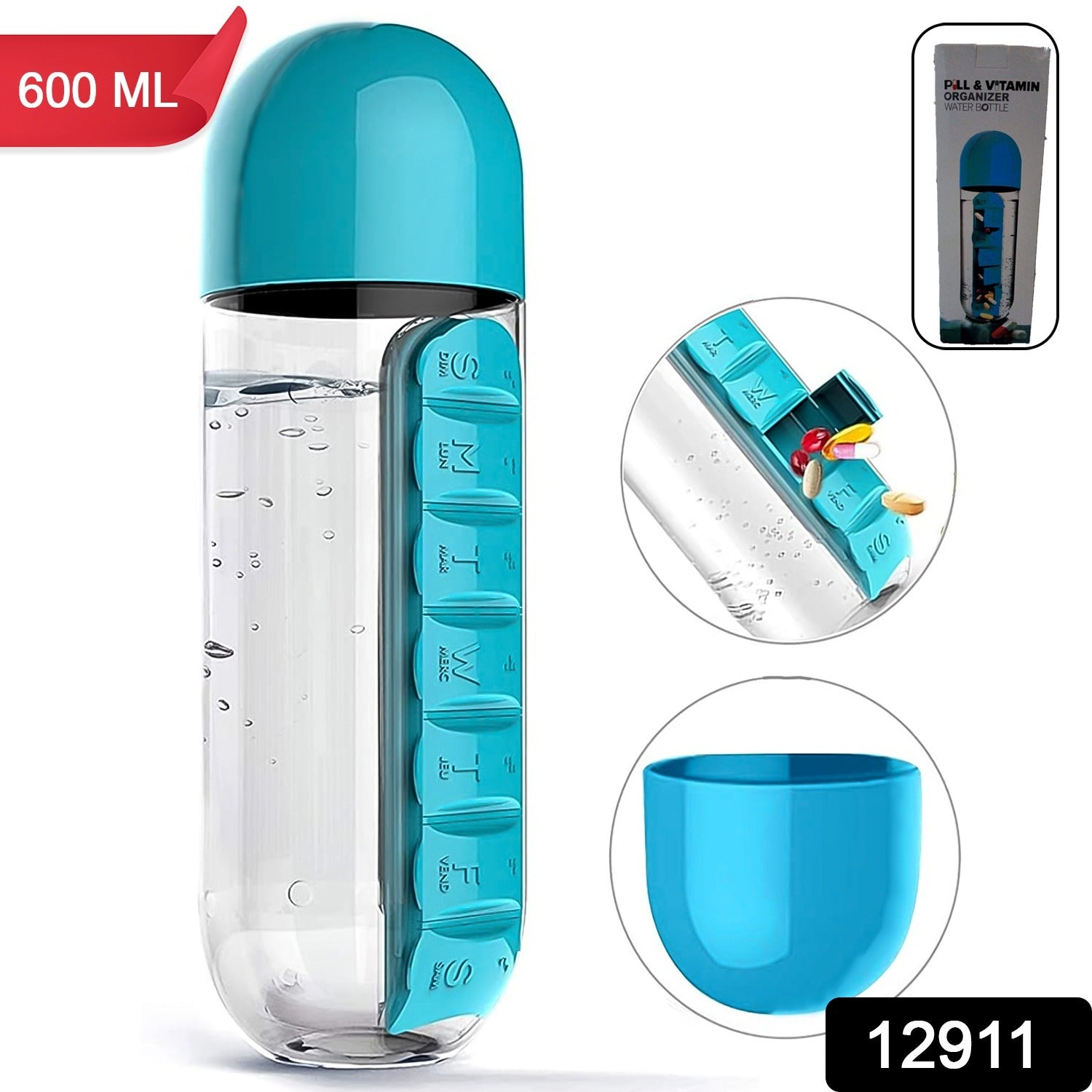 Vitamin  Pill Water Bottle (600 Ml )