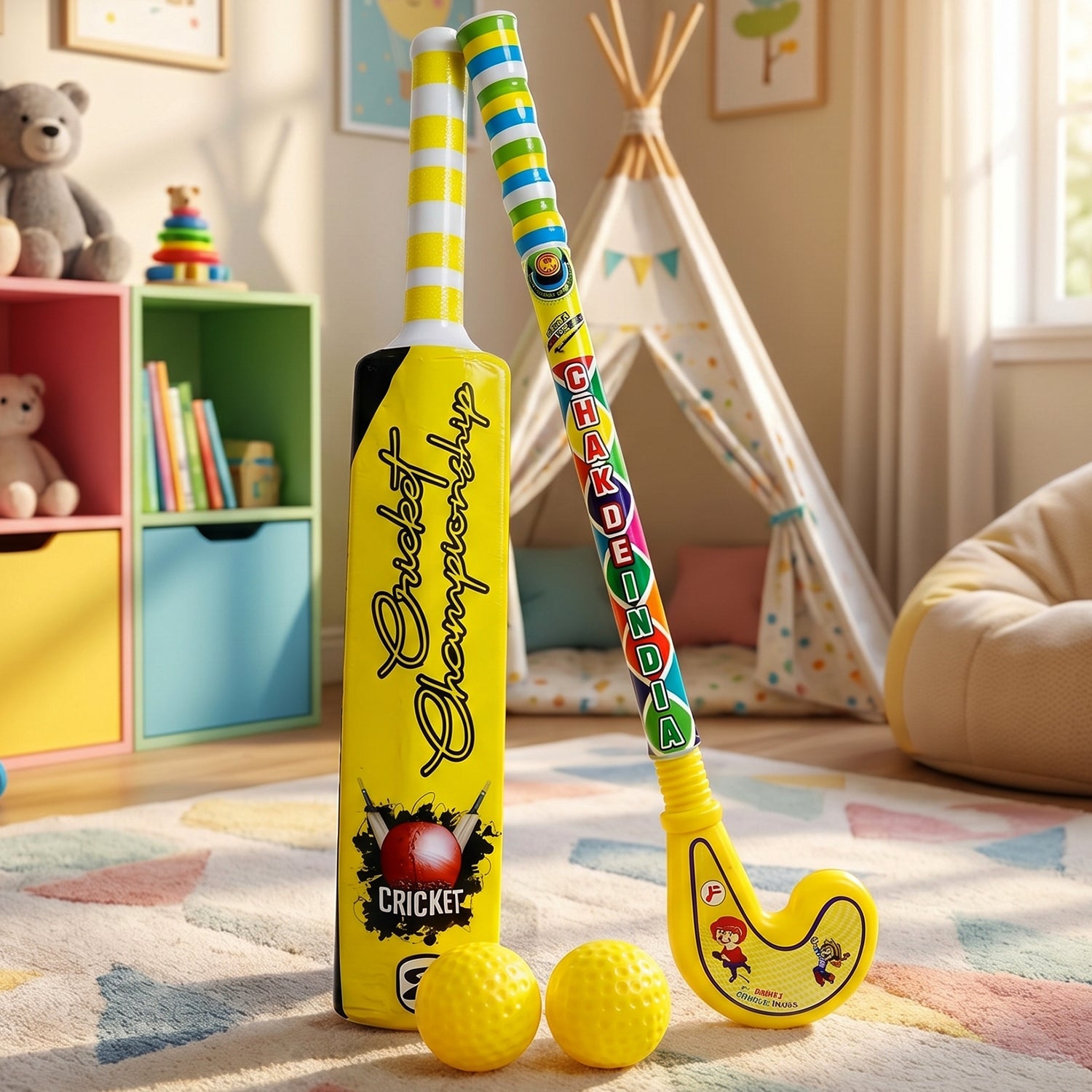 Kids Cricket & Hockey Set