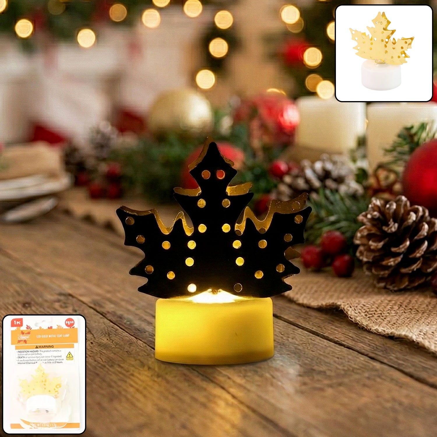 Gold Leaf LED Diya