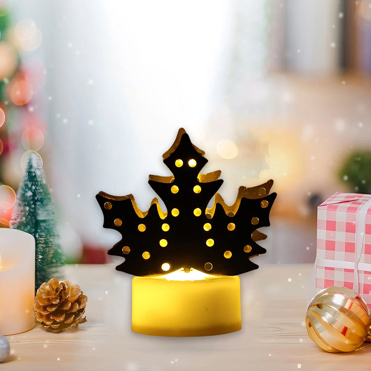 Gold Leaf LED Diya