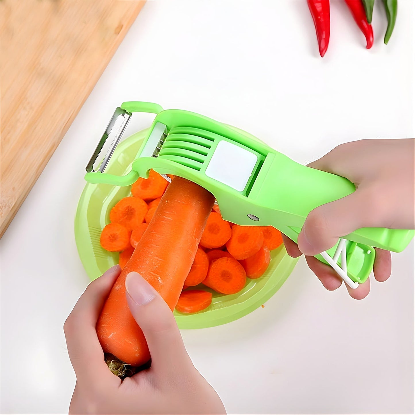 Vegetable Cutter with Peeler – Multicolour
