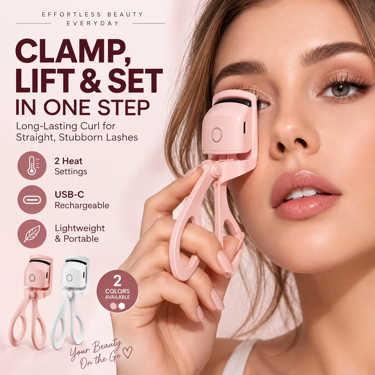 Rechargeable Heated Eyelash Curler with USB Cable