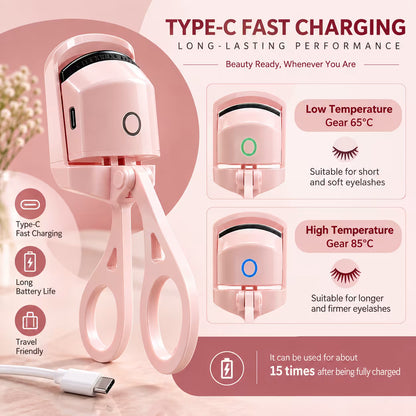 Rechargeable Heated Eyelash Curler with USB Cable
