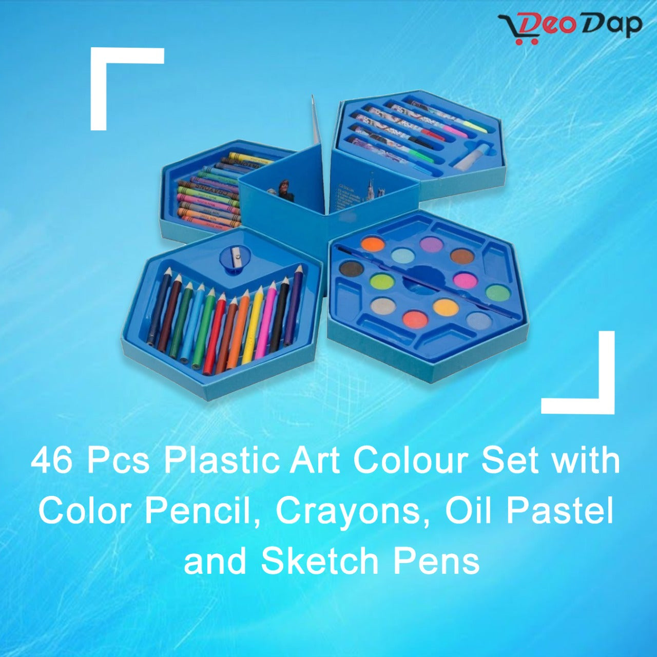 46 Pcs Plastic Art Colour Set