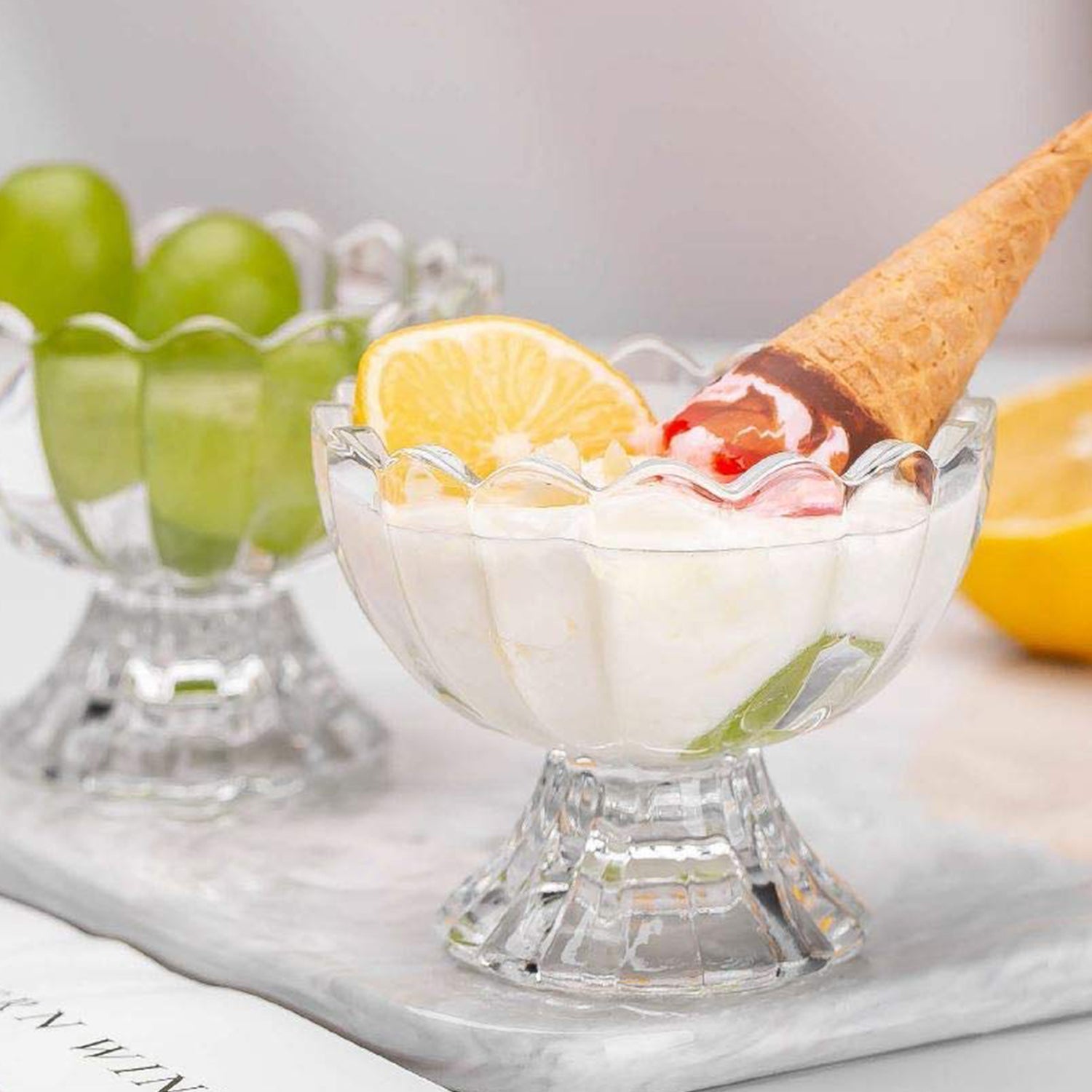 Glass Dessert Bowl Set