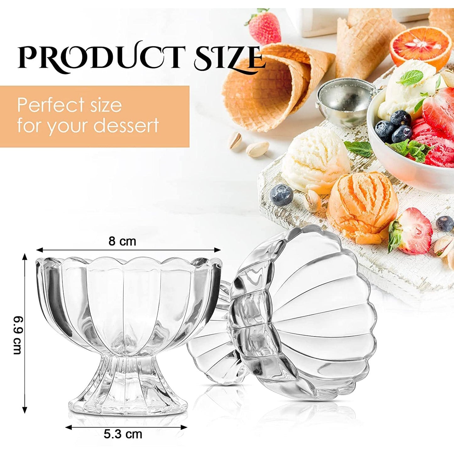 Glass Dessert Bowl Set