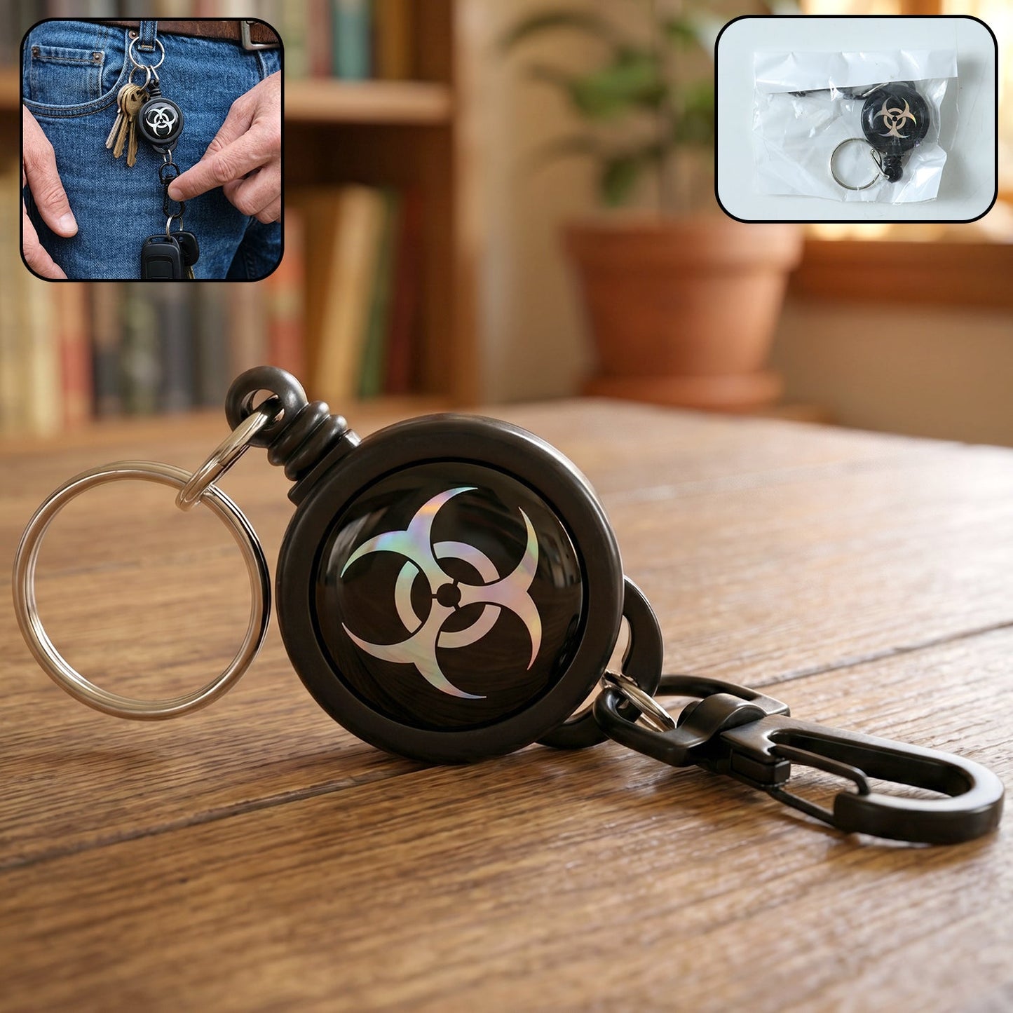 Retractable Keychain Clip Holder