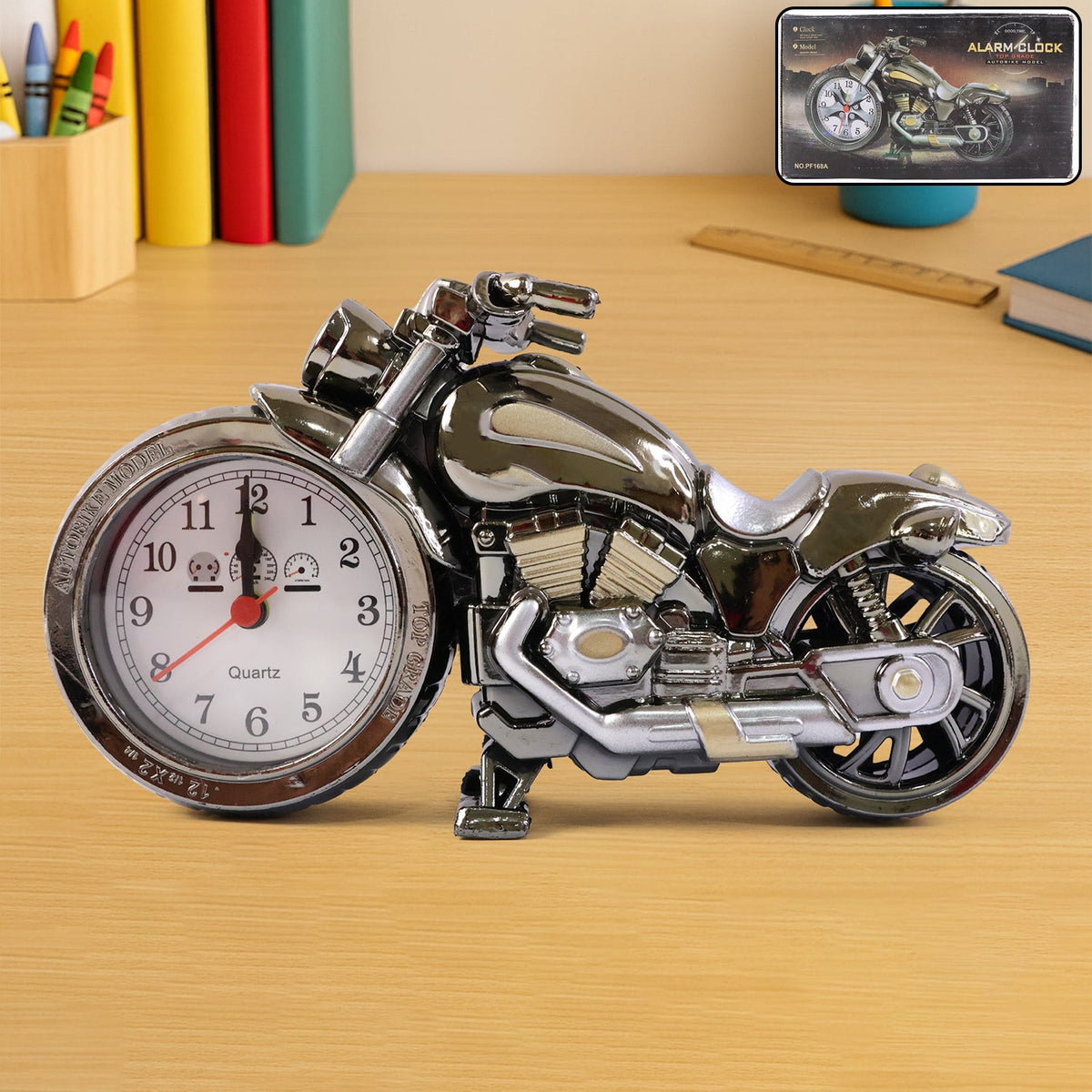 Motorbike Alarm Table Clock