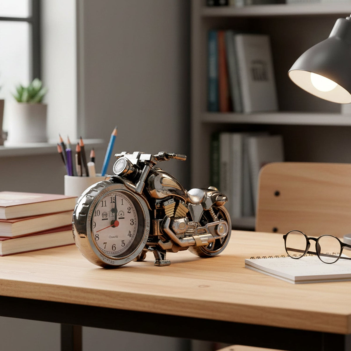 Motorbike Alarm Table Clock