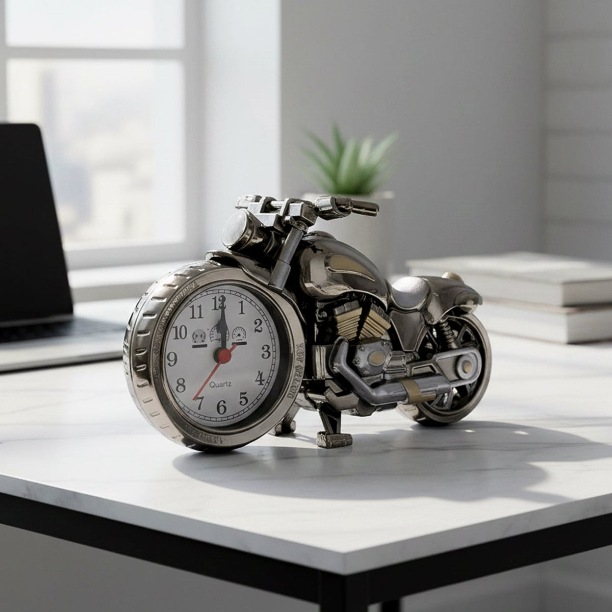 Motorbike Alarm Table Clock