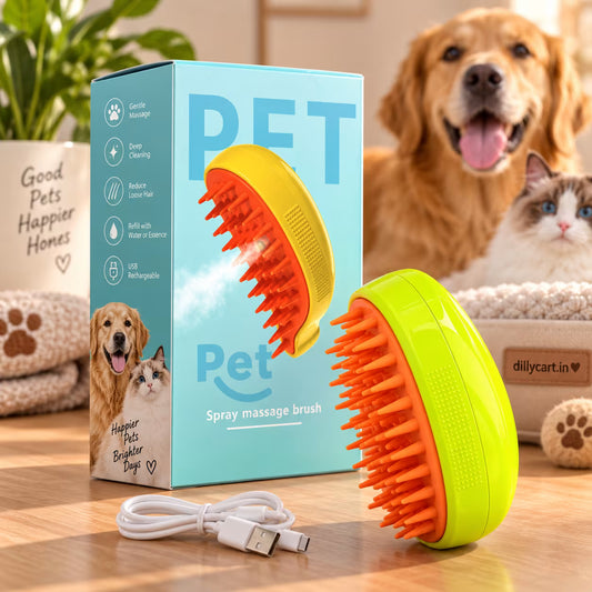 Rechargeable Mist Spray Pet Grooming Brush