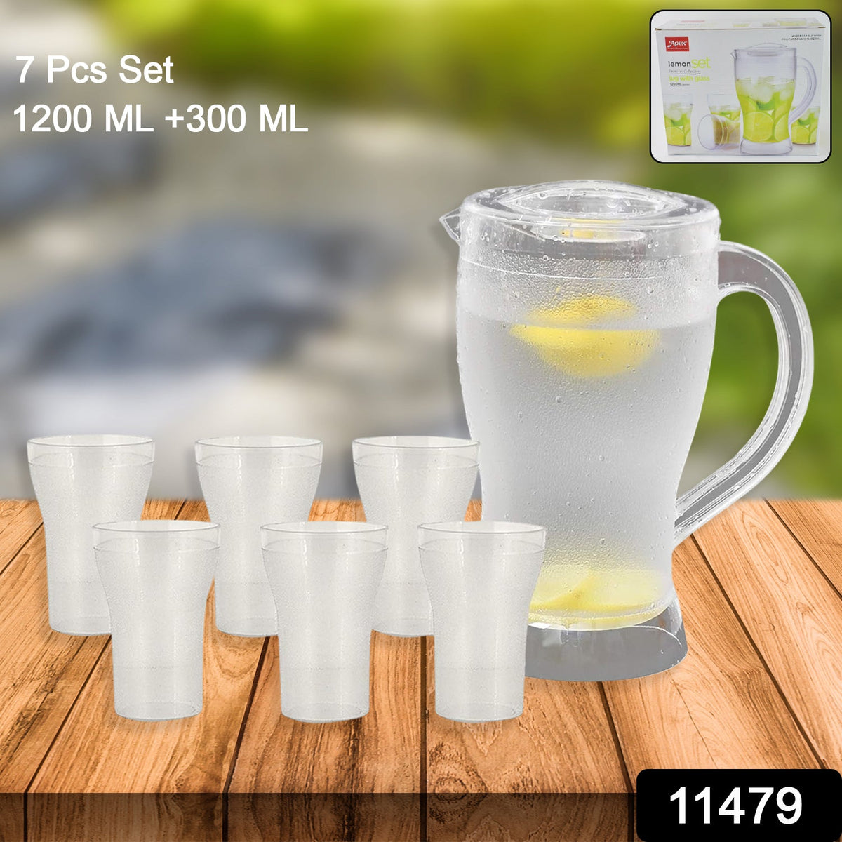 Unbreakable Lemon Jug & Glass Set – 7 Pcs