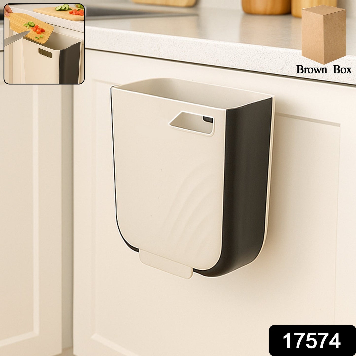 Space-Saving Hanging Trash Can