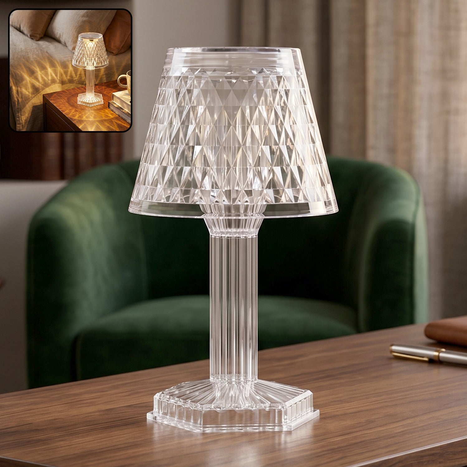 Cup Shape Crystal Table Lamp