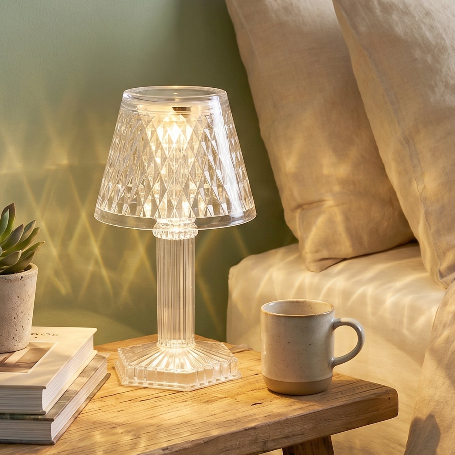 Cup Shape Crystal Table Lamp