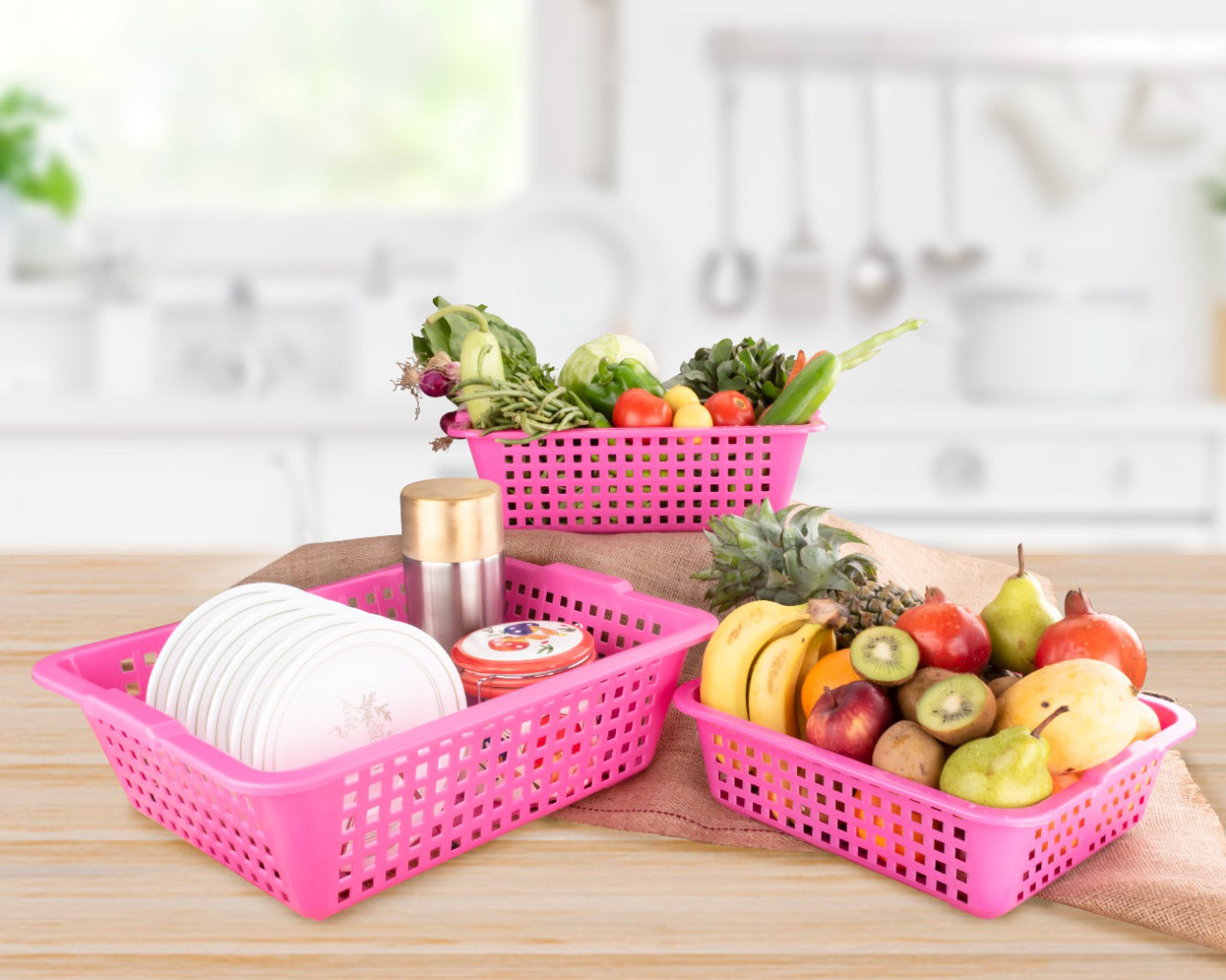 Plastic Cane Fruit Basket