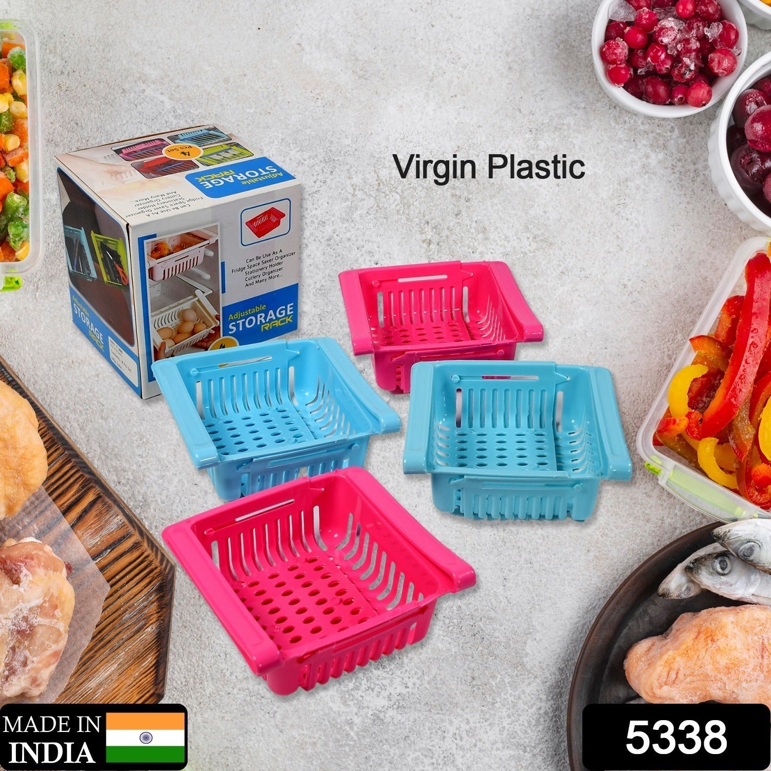 Virgin Freeze Storage Adjustable Fridge Tray – Pack of 4