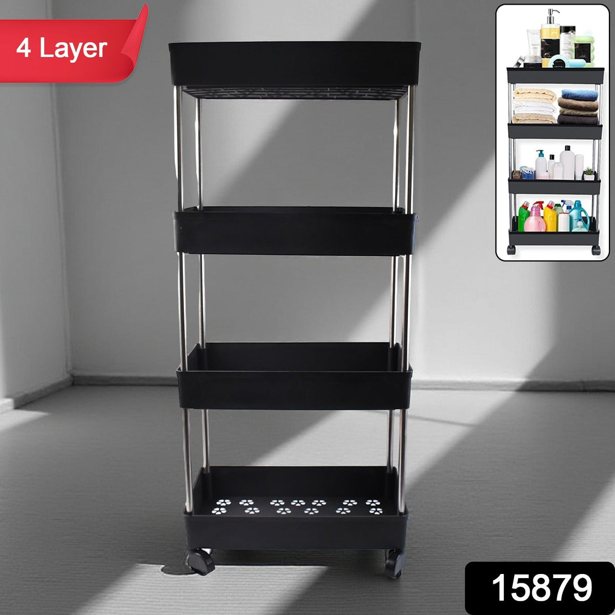 4-Layer Rolling Storage Cart
