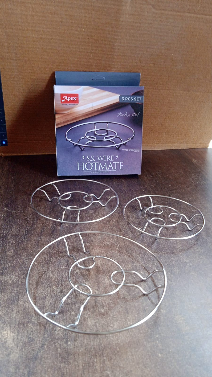 Stainless Steel Wire Hotmate Stand Set Of 3