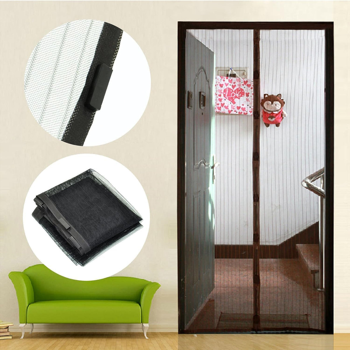 Magic Mesh Hands-free Screen Door Instant Opening (1 Set)