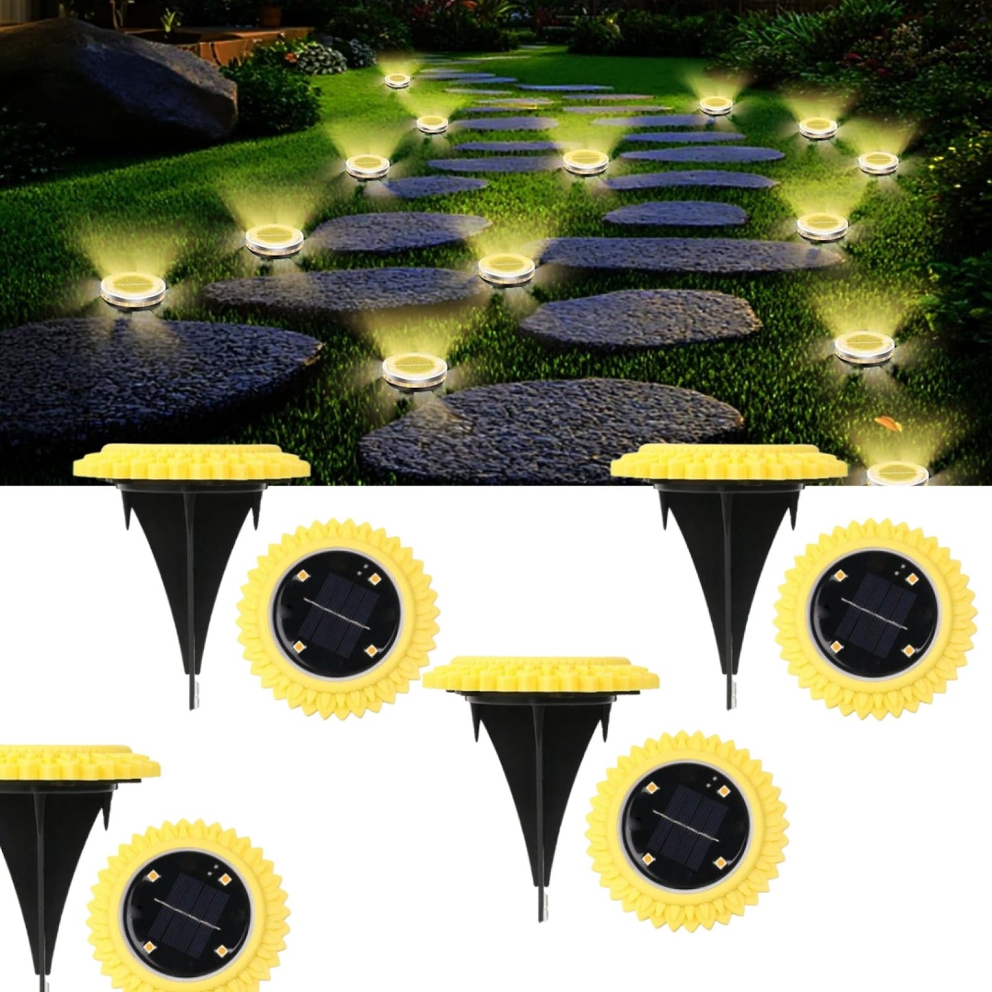 Solar Ground Lights 4-Pack